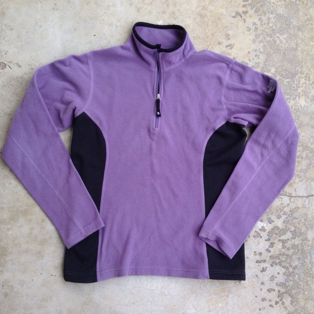 The North Face lightweight fleece 1/4 zip purple M - Picture 2 of 6